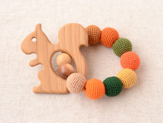 wooden teether for baby