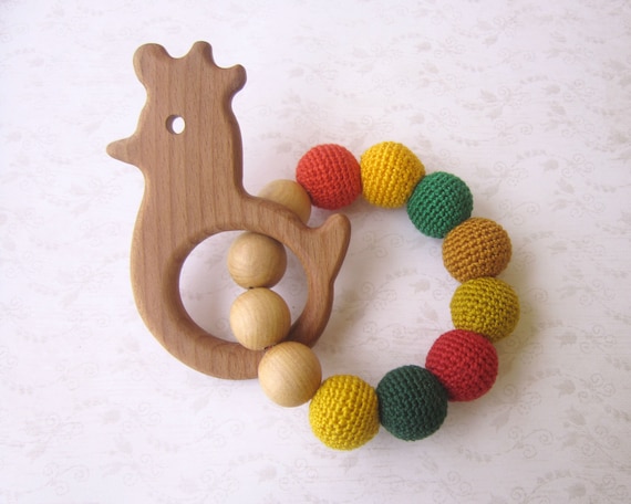 wooden baby teething toys