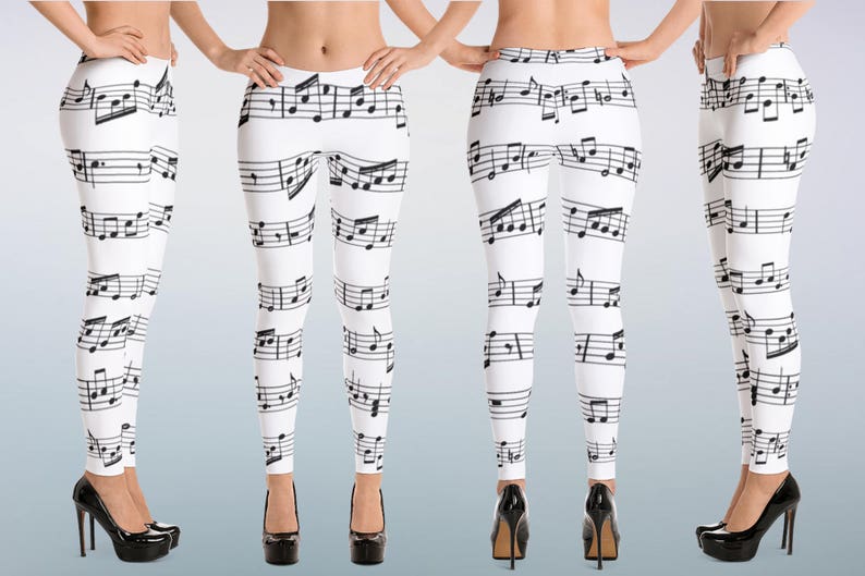 Colorful Trendy Leggings Fashion Leggings. Notes Leggings Foodie Leggings Kids Matching Leggings