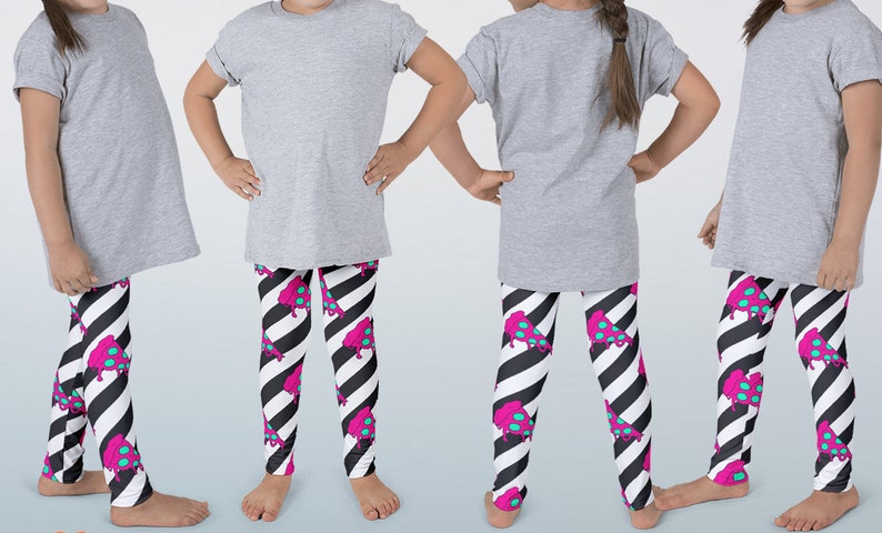 Psychedelic Print Leggings Adult Toddler Kids Matching Leggings Colorful Trendy Leggings Pizza Slice Pop Art Leggings Fashion Leggings.