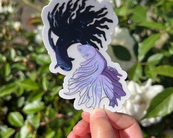 Sticker Cursed Love Betta Fish - waterdichte vinylsticker