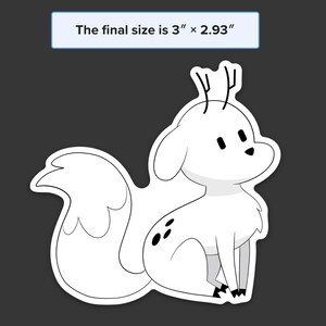 Hilda Woff Waterproof Sticker TWIG WHITE BORDER