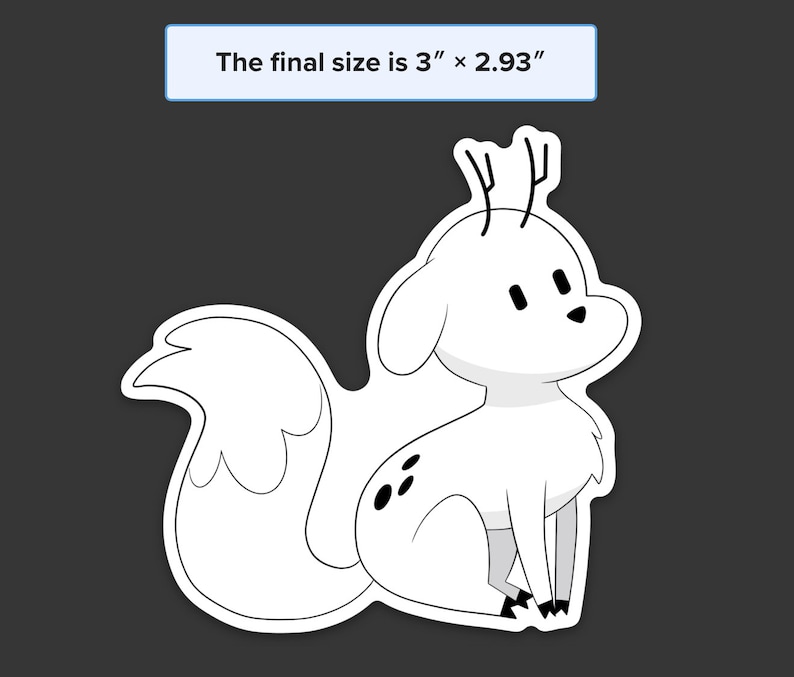Hilda Woff Waterproof Sticker TWIG WHITE BORDER