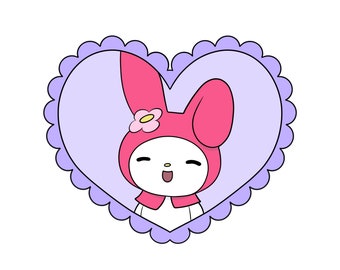 Waterproof My Melody Bunny Sticker - Car, Water Bottle Decal