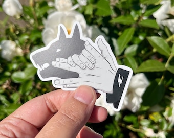 Demon Dog Waterproof Sticker, Car and Water Bottle Decal 3” x 2.1”