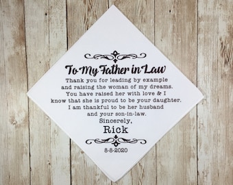 Personalized Wedding Handkerchief: Father of the Bride Gift