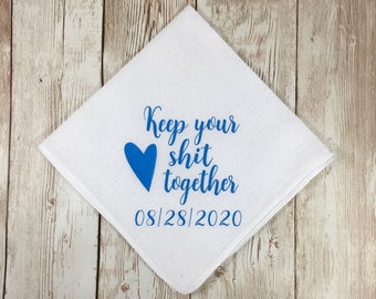 Bridesmaid gift, bridal handkerchief, Funny bridesmaid gift, bridal party thank you, thank you gifts from bride, something blue for bride