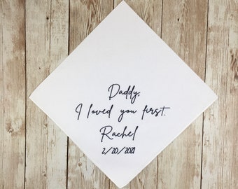 Personalized Wedding Handkerchief Gift for Dad