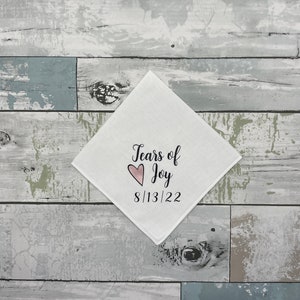 For tears of joy handkerchief, Bridesmaid gift, bridesmaid handkerchief, bridesmaid thank you present, wedding handkerchief