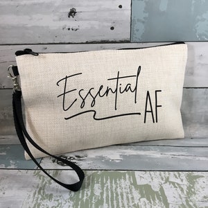 Essential employee appreciation gift, Essential employee thank you gift, Essential AF makeup bag, frontline worker, employee appreciation