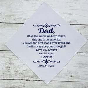Personalized Wedding Handkerchief: Father of the Bride Gift