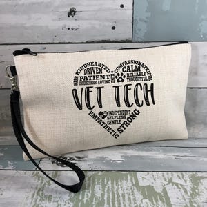 Vet Tech Gift: Linen Zip Bag with Wrist Strap image 9