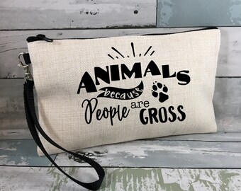 Veterinary Gift Zip Bag: Animal Lover Makeup Bag with Wrist Strap