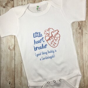 Medical professional baby gift, infant bodysuit, cardiologist gift, baby shower gift, future nurse baby grow, new parent gift, heart breaker