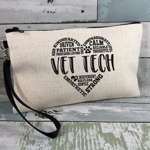 Vet Tech Gift: Linen Zip Bag with Wrist Strap image 5