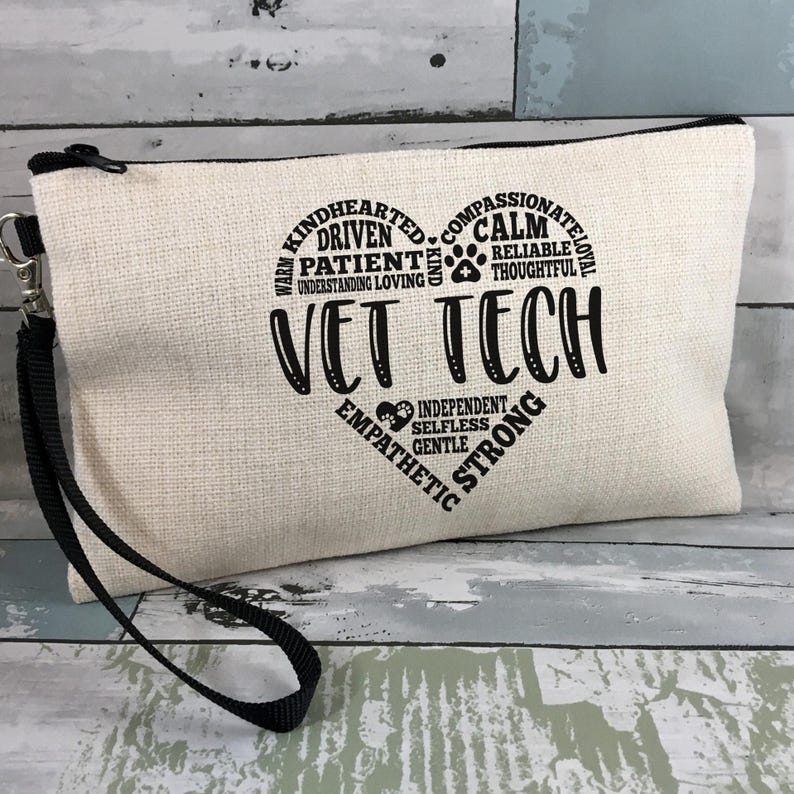 Vet Tech Gift: Linen Zip Bag with Wrist Strap image 5