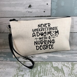 Nurse appreciation gift, Nurse graduation gift, dog mom makeup bag, nurse makeup bag, healthcare hero gift, nurse gift