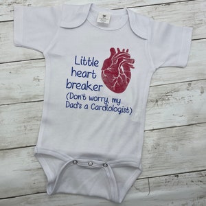 Medical professional baby gift, infant bodysuit, cardiologist gift, baby shower gift, future nurse baby grow, new parent gift, heart breaker image 10