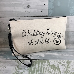Wedding day emergency kit, bridal shower gift, Gift for bride on wedding day, Wedding survival kit, wedding makeup bag, Bridal survival kit