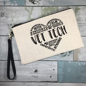 Vet Tech Gift: Linen Zip Bag with Wrist Strap image 6