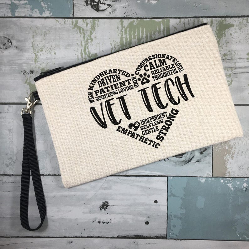 Vet Tech Gift: Linen Zip Bag with Wrist Strap image 6