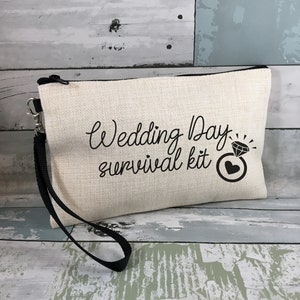 Wedding day emergency kit, bridal shower gift, Gift for bride on wedding day, Wedding survival kit, wedding makeup bag, Bridal survival kit
