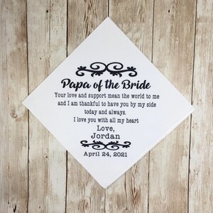 Personalized gift for grandfather on wedding day, Grandparent gift, Grandfather of the bride, Grandfather wedding handkerchief