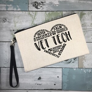 Vet Tech Gift: Linen Zip Bag with Wrist Strap image 8