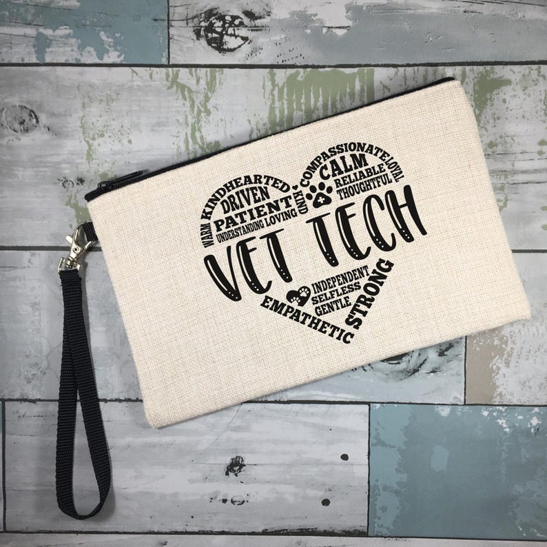 Vet Tech Gift: Linen Zip Bag with Wrist Strap image 8