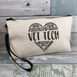 Vet Tech Gift: Linen Zip Bag with Wrist Strap image 7