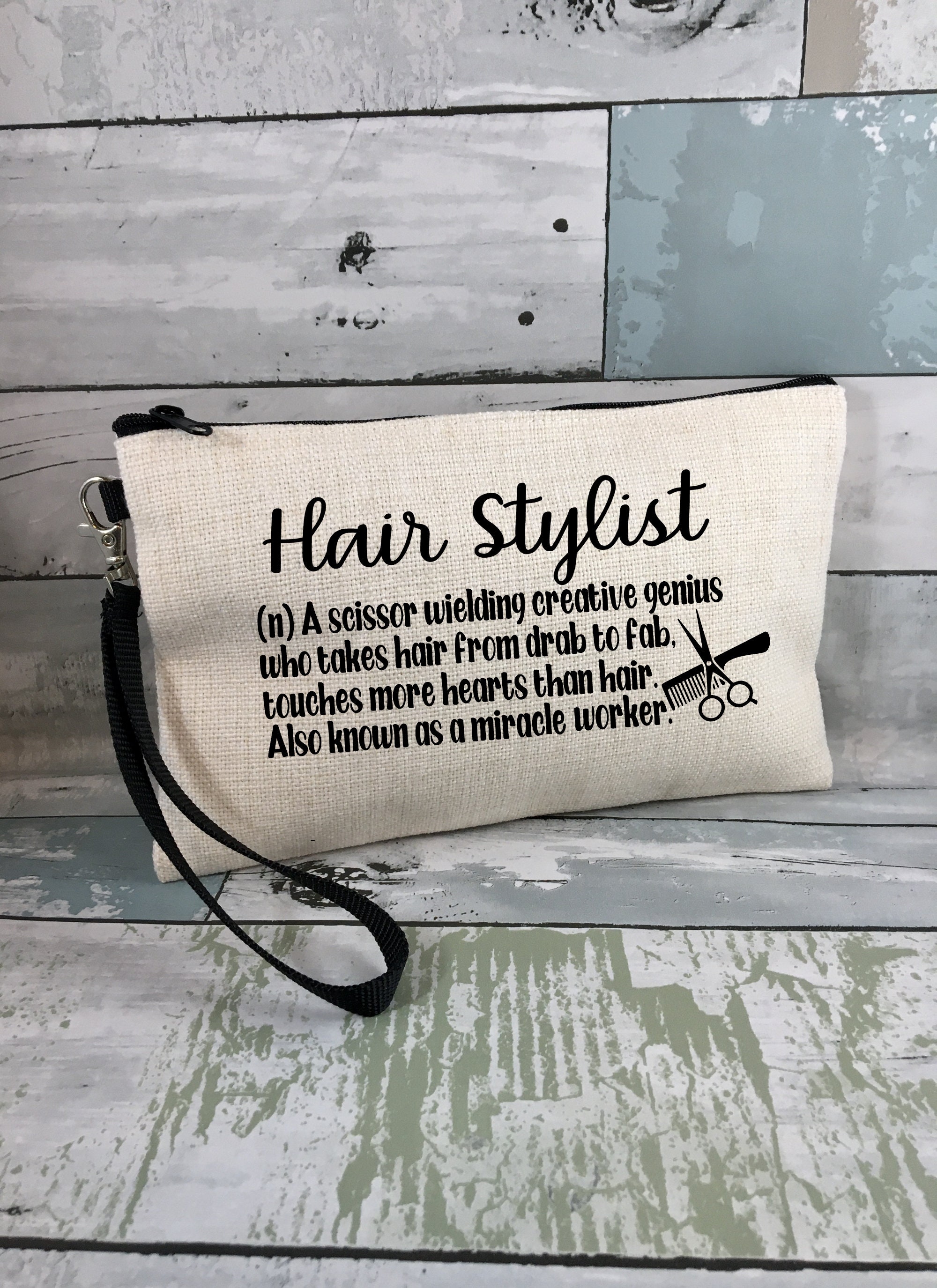 Hair stylist gift, Beauty school graduation gift, Hair hustler makeup bag, thank you gift for hairstylist, hair dresser gift