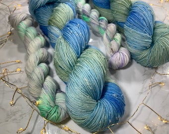 Sea Splash and Flourite OOAK Sock Set Ready to Ship by Felicity Yarn Studio