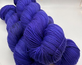 Ultra Violet, Hand Dyed Sock Yarn, by Felicity Yarn Studio, Ready to Ship, Blue Purple Yarn, Blurple Yarn