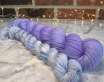 Lavender Haze, Taylor Swift Colors, Purple Hand Dyed Yarn, Felicity Yarn Studio, Swiftie, Gift for Knitter, Half Skein 50 grams, sock set