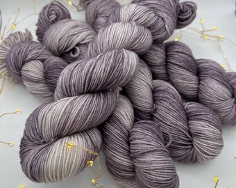 Amethyst Smoke, DK Weight Ready to Ship, Hand Dyed Yarn, by Felicity Yarn Studio, Soft Neutrals Pastel Yarn, Yarn for Knitting and Crochet