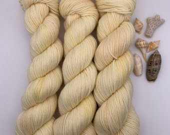 Seashell DK Weight Ready to Ship Hand Dyed Yarn, by Felicity Yarn Studio Soft Neutrals Pastel, Yarn for Knitting Crochet, Gift for Knitter