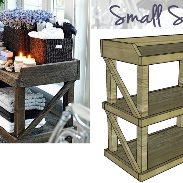 Plans for Rustic Bathroom Side Storage Shelf