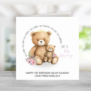 1. Geburtstag als meine Mama Geburtstagskarte für neue Mama, erste Geburtstagskarte für Mama, 1 Geburtstag als Mama Karte, Mama Geburtstagskarte