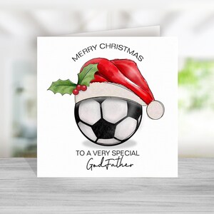 Tarjeta de Navidad personalizada de El Padrino de Fútbol - Tarjeta de Navidad de El Padrino - Tarjeta de Navidad para El Padrino - Tarjeta de Navidad de Fútbol