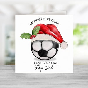 Gepersonaliseerde stiefvader voetbal kerstkaart - stiefvader kerstkaart - kerstkaart voor stiefvader - voetbal kerstkaart