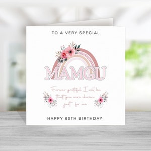 Mamgu gedicht verjaardagskaart - Mamgu verjaardagskaart - verjaardagskaart voor Mamgu - Mamgu verjaardagskaart gedicht - verjaardagskaart Mamgu - roze regenboog