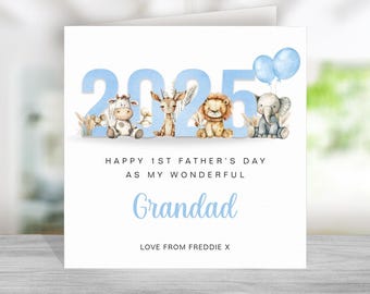 Première carte de fête des pères pour grand-père - 1ère carte de fête des pères de bébé - carte de grand-père personnalisée - carte de fête des pères 2025