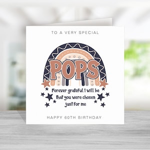 Pops Gedicht Verjaardagskaart - Pops Verjaardagskaart - Verjaardagskaart voor Pops - Pops Verjaardagskaart Gedicht - Verjaardagskaart Pops - Regenboog