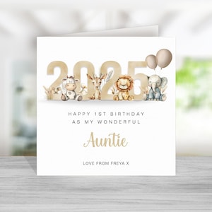 Erster Geburtstag als meine Tante Karte - Erste Geburtstagskarte für Tante - Alles Gute zum Geburtstag Tante Tante Tante Geburtstagskarte - Von Baby - Neutral