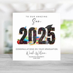 Biglietto di laurea personalizzato - Biglietto di laurea - Biglietto di auguri per la laurea - Biglietto di auguri per la laurea - Laurea classe 2025 - Università