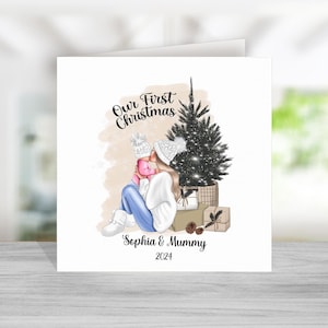 Weihnachten als meine Mama Karte - Mama 1. Weihnachtskarte - Mama Weihnachtskarte von Tochter - Erste Weihnachtskarte von Baby Mädchen
