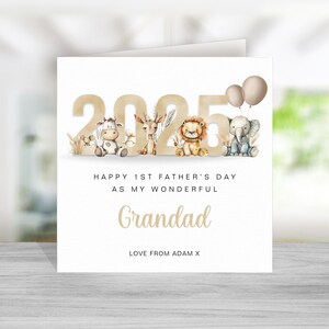 Première carte de fête des pères pour grand-père - 1ère carte de fête des pères de bébé - carte de grand-père personnalisée - carte de fête des pères 2025