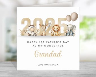 Première carte de fête des pères pour grand-père - 1ère carte de fête des pères de bébé - carte de grand-père personnalisée - carte de fête des pères 2025