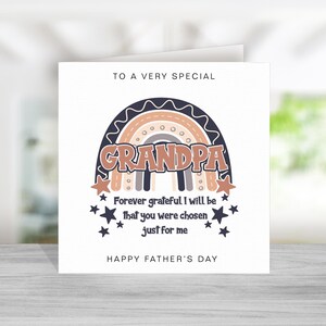 Biglietto per la festa del papà del nonno con versi/poesie - Felice festa del papà nonno - Design arcobaleno - Biglietto per la festa del papà per il nonno