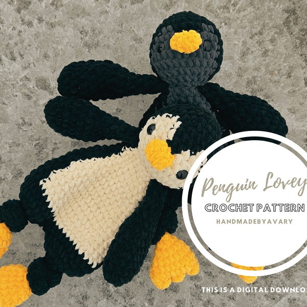 Penguin Crochet PATTERN | Crochet Pattern | Penguin Amigurumi Pattern | Snuggler Crochet Pattern | Crochet Lovey Pattern